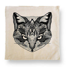 Load image into Gallery viewer, Detailed Line Drawings Sketch Cat Art Print Square Cushion/Pillow Cover/Cases 45x45cm
